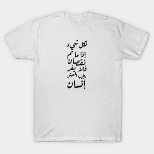 Inspirational Arabic Quote For Everything if it Completes A Decrease, Then A Person Should Not Be Mislead By The Wonderful Life T-Shirt